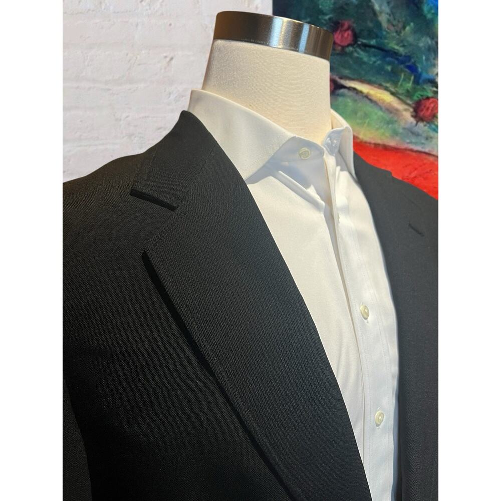 Vtg Wimbledon by Racquet Club 40R Black Gold Tone Buttons Patch Pockets Blazer - Picture 6 of 15